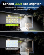 JACKYLED 1000 Lumen 299 LED Solar Dusk to Dawn Light Outdoor White 2 Pack - Image 4