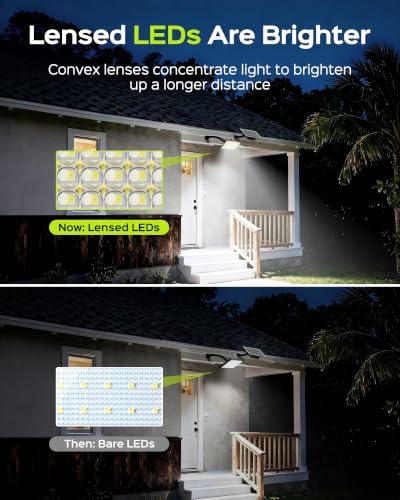 JACKYLED 1000 Lumen 299 LED Solar Dusk to Dawn Light Outdoor White 2 Pack - Image 4