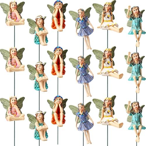 Yulejo 18 Pieces Garden Miniatures Fairies Mini Figurine Fairy Accessories Outdoor Decor for Garden Yard Lawn Supplies by Yulejo