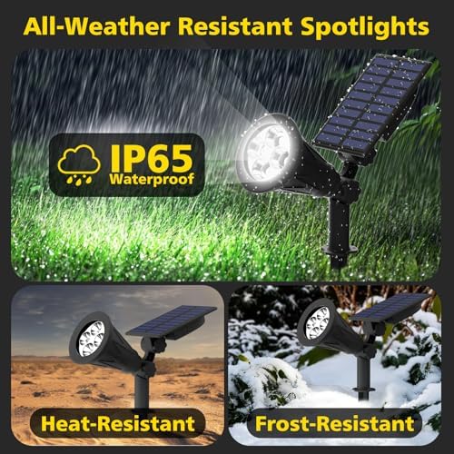 T-SUN Solar Spot Lights Outdoor Waterproof,Solar Landscape Spotlights,1Pack - Image 7
