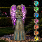 Solar Angel Halloween Garden Statue Decor with Color Changing Light by zuzuzen