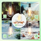 Outdoor String Lights 400FT(4x100) Patio Lights with 212 (12 Spare) Shatterproof Bulbs, String Lights for outside Waterproof hanging for Party,Wedding,Yard, Porch, Bistro, 2200K, Black cord - Image 3