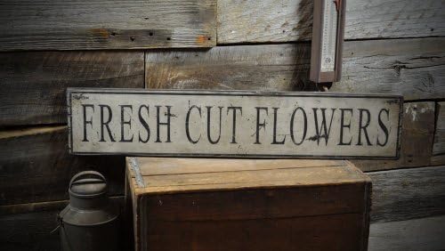 Fresh Cut Flowers Wooden Sign - 11.25 x 60 Inches by Unknown