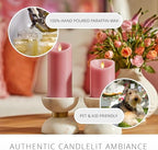 Luminara Blooming Mauve Garden Pillar Candles - Flameless Real-Flame Nature-Inspired Battery Operated LED Decor - Spring Summer Collection - 3" x 6.5" - Image 5