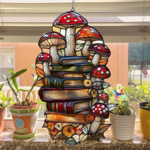 Forest Mushroom Books Acrylic Suncatcher - Image 4