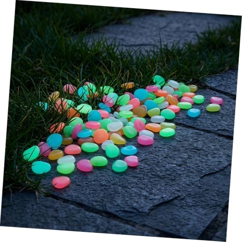 Ciieeo 500pcs Glow the Dark Pebbles for Garden and Yard Multicolored Luminous Resin Stones, Easy to Use and Recharge in Sunlight, for Outdoor Pathways and Landscaping Random Color - Image 4