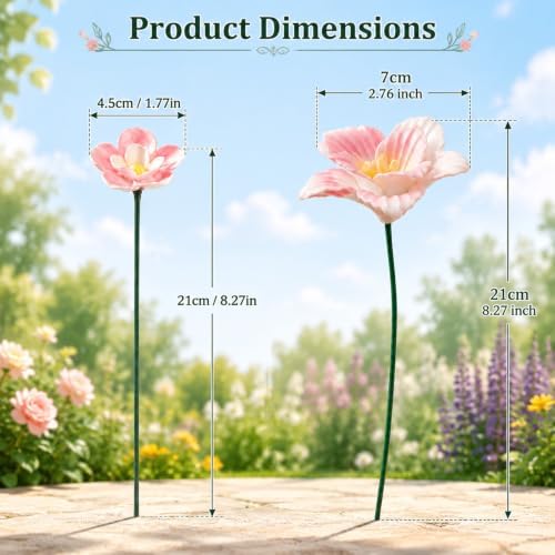 Handmade Ceramic Mini Pollinator Watering Station Set – Flower Shaped Bee Water Feeder & Butterfly Bath – Decorative Garden Stakes Outdoor Ornaments for Lawn, Patio, and Potted Plants (4 pcs) - Image 2