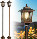 63" Solar Lamp Post Light 2 Pack, Solar Post Lights Outdoor Warm White by Unknown