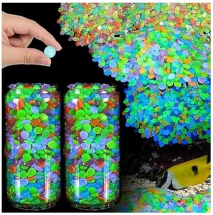300Pcs Glow in The Dark Stones - Luminous Pebbles for Outdoor Garden Fish Tank Rocks Glowing Decorative(Blue 300pcs) - Image 4