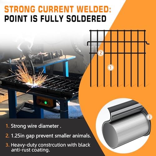 35 Panels Animal Barrier Fence No Dig, 37.92ft(L) X 12in(H) Rabbit Fences Ground Defense Border Small Metal Fencing, Dog Under Barriers Blocker for Garden, Flower Bed, Patio - Image 3