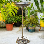 11.4" W*27.6" H Cast Iron Pedestal Bird Bath, Bird Baths for Outdoors - Image 6