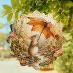 12 Inch Fall Mouse Wind Spinner for Yard and Garden, Pastoral Forest Maple Leaves Mushroom Retro Hanging Ornaments Outdoor 3D Kinetic Wind Sculpture Spinners Indoor Outdoor Patio Décor Ornaments Gift - Image 2