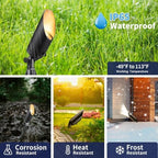 Gardenreet 12V Spot Lights Solid Brass - Black Outdoor Low Voltage Landscape Spotlight, Wired LED Uplights Waterproof, Stretchable Shroud for Patio Wall with 5000K Daylight MR16 Bulb (6 Pack) - Image 4