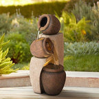 John Timberland Cascading Jugs 30" High Indoor-Outdoor LED Large Fountain by JohnTimberland