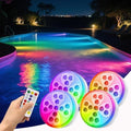 Pool Lights for Above Ground Pools, Rechargeable 10 Color Changing Submersible LED Lights with Remote & 6 Modes, IP68 Waterproof Underwater Light for Swimming Pool Fountain Pond Hot Tub (4 Pack) by VEEKINavigation