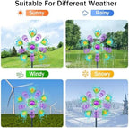 40" Solar Peacock Wind Spinners Garden Stake, Solar Wind Sculpture Yard Art Decorations for Lawn, Patio & Yard & Garden Decor, Metal Green Whirligigs Wind Spinners Outdoor - Image 4