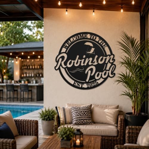 Swimming Pool Metal Sign, Personalized Pool Sign, Pool Metal Sign, Poolside Paradise Sign, Pool Signs and Decor Outdoor, Custom Pool Sign - Image 3