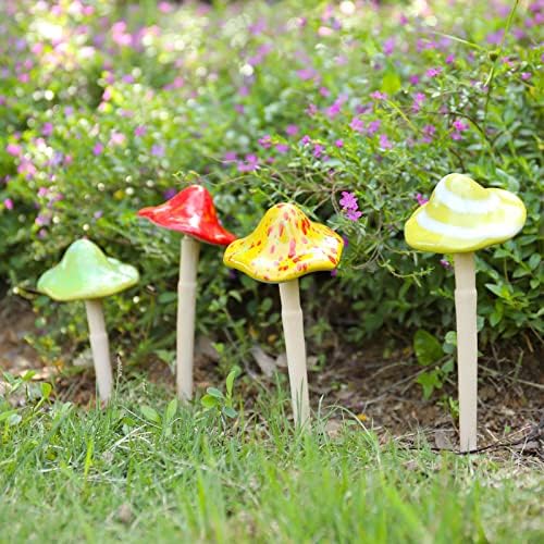 Ceramic Mushroom Garden Stake, Outdoor Mushroom Statue for Yard Decor - Image 3