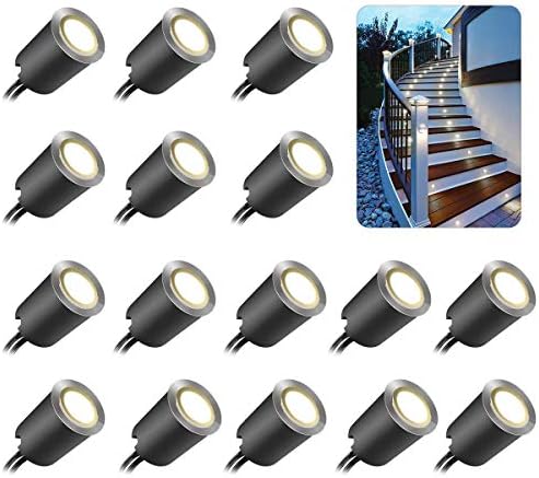 SMY Lighting Recessed LED Deck Light Kits with Black Protecting Shell φ32mm, Outdoor Landscape Lighting IP67 Waterproof,12V Low Voltage for Garden,Yard Steps,Stair,Patio,Floor,Kitchen Decoration by SMYLighting