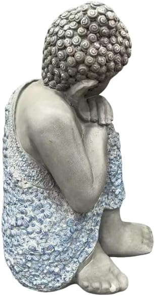 16.34" Serene Sleeping Buddha Statue, Meditating Buddha Sculpture Figurine - Image 6