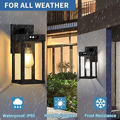 Solar Wall Lights Outdoor with 3 Lighting Modes & Motion Sensor, Solar Porch Light with 2 Bulbs, Waterproof Outdoor Wall Sconce Lantern Light Fixture for Garage Porch Shed Barn Garden Yard Front Door - Image 6