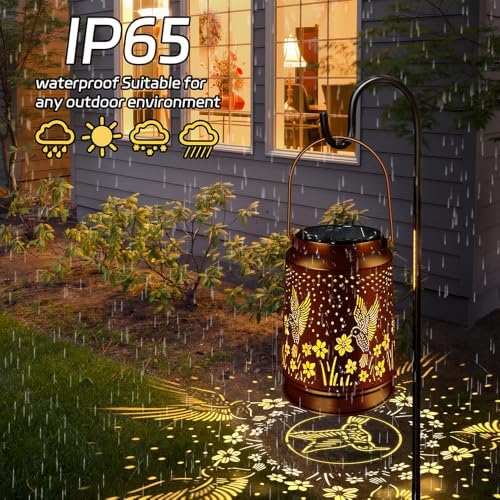 KY&BOSAM Solar Lantern Hanging Solar Light Outside Birthday Gift for Women - Image 4