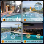 afzdby Floating Pool Lights Solar Powered,14 Inch 3000K Warm White Inflatable Glow in The Dark Balls,IP68 Waterproof Led Light up for Inground Pool,Christmas Decorations Outdoor Ornaments - Image 5