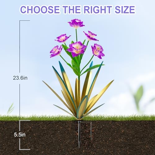 Homight Metal Agave Plant Outdoor Garden Decoration Daffodils Flowers - Image 2