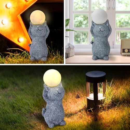 Solar Garden Decor Cat Moon Outdoor Statue and Figurine Lights - Image 5