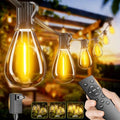 50FT Outdoor String Lights with Remote & Dimmable, 18+1 Shatterproof Waterproof Bulbs, Dimmable Outside Hanging Patio Lights for Backyard, Porch, Deck, Garden 2700K Warm White by Unknown