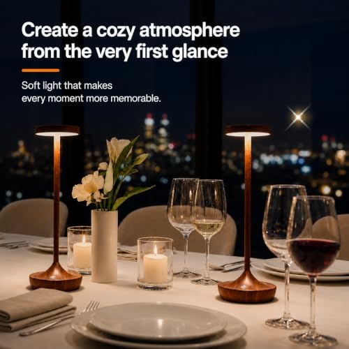 2 Pack Cordless Table Lamps, Rechargeable 6000mAh, 72H Runtime, Waterproof - Image 2