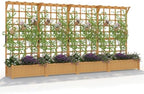 Aoxun 144" Raised Garden Bed with Trellis, Wood Planter Container with Hanging Roof & Garden Boxes for Climbing Plants Flowers Vine (4 piece) by Aoxun