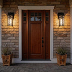 Outdoor Wall Light Fixtures, Waterproof Front Porch Light, Modern Exterior Lighting with E26 Socket, Wall Sconce Lantern Lamp, Black Outside Light for Front Door, House, Garage, Patio (2 Pack) - Image 3