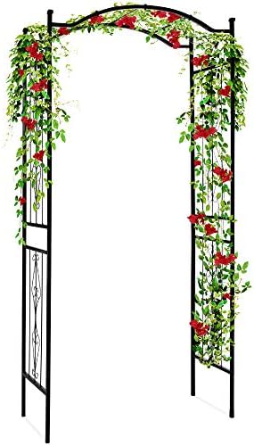 Best Choice Products 92in Steel Garden Arch Arbor Trellis for Outdoor, Yard, Garden, Climbing Plants w/Decorative Wire Lattice - Black by BestChoiceProducts