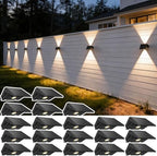 Solar Fence Lights Outdoor, 20 Pack Up and Down Wall Lights, Warm White by SunFlickt