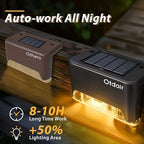 Otdair Solar Deck Lights - 16 Waterproof LED Step Lights for Deck, Stairs, Yard, Patio, and Pathway (Warm White), Black - Image 3