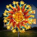 60.3" Solar Wind Spinner Outdoor Metal Sun Kinetic Sculpture – Dual-Sided Garden Spinner with Waterproof LED Vine Lights, Rust-Proof Yard Art Decor for Patio, Lawn & Pathway by VISFLAIR