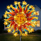 60.3" Solar Wind Spinner Outdoor Metal Sun Kinetic Sculpture – Dual-Sided Garden Spinner with Waterproof LED Vine Lights, Rust-Proof Yard Art Decor for Patio, Lawn & Pathway by VISFLAIR