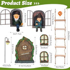 7 Pcs Fairy Garden Accessories Tree Hugger Gnome Statue Tree Faces - Image 2