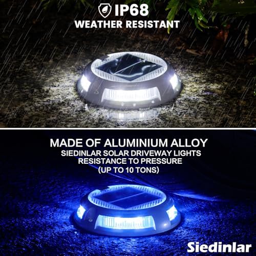 SIEDiNLAR Solar Driveway Lights Outdoor, 16 LEDs with 9 Modes RGB (12 Pack) - Image 5