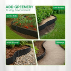 IDZO Black Metal Landscape Edging 8" H, Weather-Resistant Steel Garden Border, Flexible Lawn Barrier, Easy Installation for Flower Beds, Paths, Driveways, and Outdoor Spaces - 6 Pieces - Image 5
