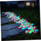 COHEALI 500pcs Glow the Dark Landscaping Pebbles Resin Garden Decorative Stones Recharge in Sunlight, Easy to Use Glowing Yard Stones for Outdoor Landscaping and Pond Random Color - Image 7