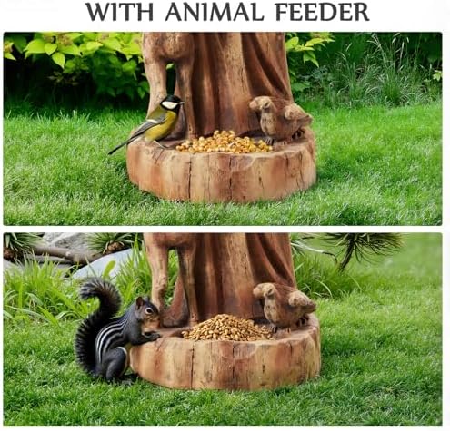 25" St Francis Garden Statue with Bird Feeder, Outdoor Patio Decor - Image 5