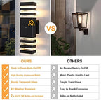 Dusk to Dawn Outdoor Wall Lights 1 Pack, IP65 Waterproof Modern Exterior Light Fixture, 3000K Warm White 3-Layer Up and Down Outdoor Wall Sconce for House Front Porch Garage - Image 4