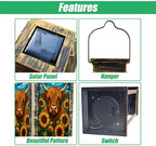 Solar Lantern Highland Cow Sunflowers Stained Glass Style Outdoor Waterproof Hanging Solar Light Outside Lights for Patio Yard House Lawn Decor Birthday Gifts for Women Mom - Image 3