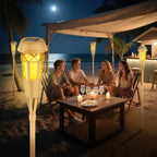 Solar Torch Lights, Flickering Flame Bamboo Outdoor Lights, 2‑Pack - Image 6