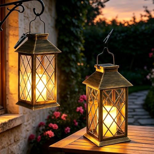 Yowin 2 Pack 9" Solar Lanterns Outdoor Waterproof with Flickering Candle by Unknown