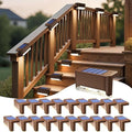 JJX Solar Lights Outdoor 20 Pack, Solar Fence Lights Deck Light for Patio Outdoor Decor, Fence Light Solar Powered for Stairs, Step, Railing and Yard (Warm White) by JJXLEDLights