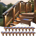 JJX Solar Lights Outdoor 20 Pack, Solar Fence Lights Deck Light for Patio Outdoor Decor, Fence Light Solar Powered for Stairs, Step, Railing and Yard (Warm White) by JJXLEDLights