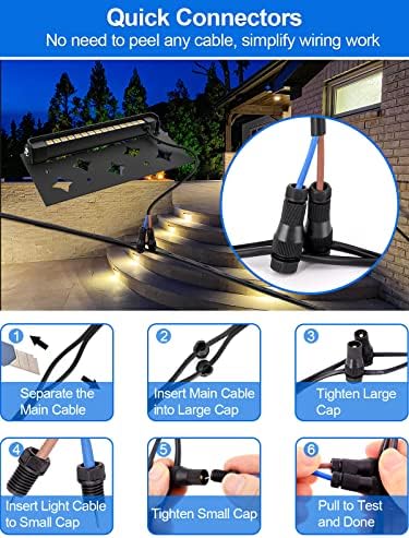 5W Retaining Wall Lights,7 inch LED Hardscape Lighting Low Voltage Landscape Paver Lights 12V 24V Step Lights Outdoor IP66 Waterproof 3000K Soft White Stair Deck Lighting (8 Pack+Connectors) - Image 6